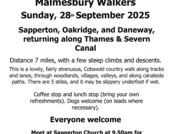 Malmesbury Walkers - Sapperton , Oakridge & Daneway - 7 Miles